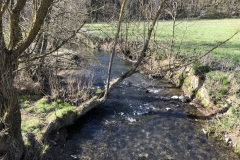 Der Kerkerbach bei der Brückes des Feldwegs von Schadeck (Bauernhof Zanger) Richtung Heumst